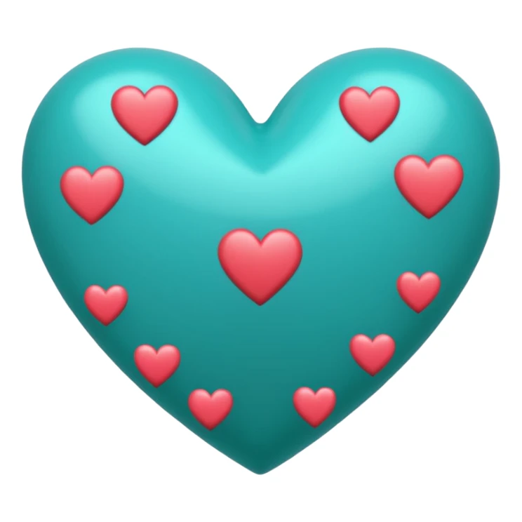 Teal heart with hearts and Belles wording sticker