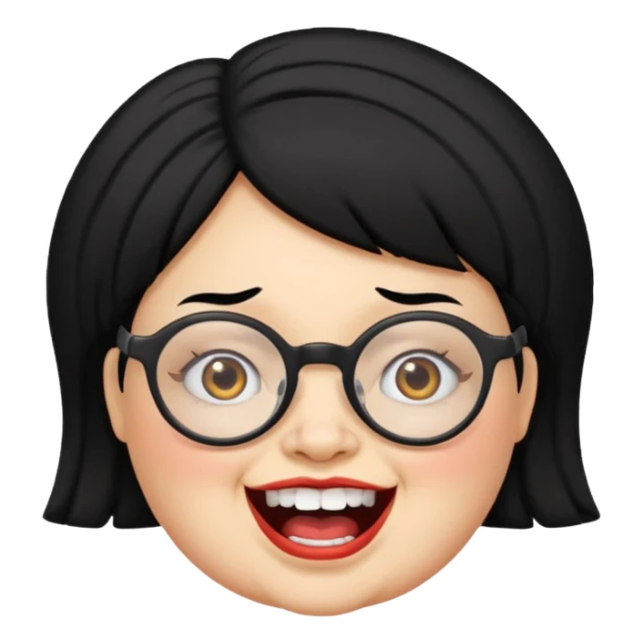 short fat lady with glasses ,crooked teeth and crazy black hair sticker
