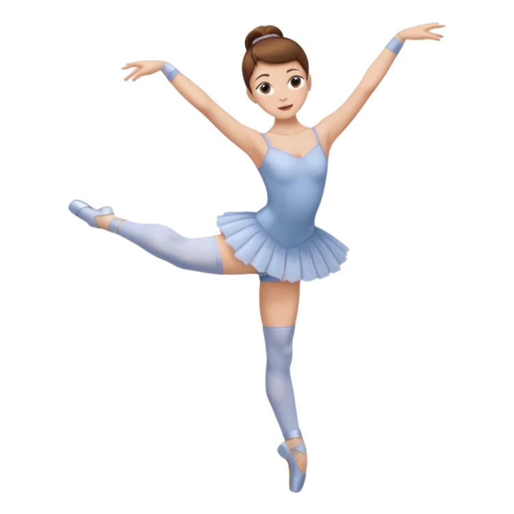 Ballet dancer in over the knee socks, leotard and brown hair sticker