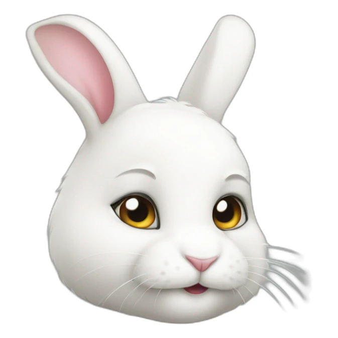 White bunny sticker