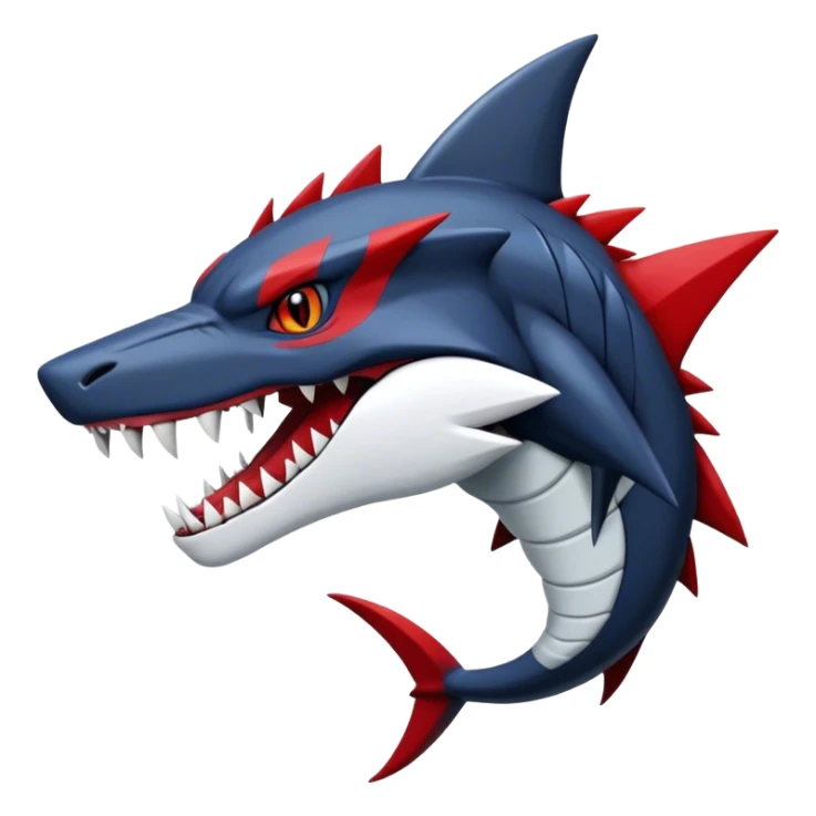 Black Cool Edgy Anthro Sharpedo-Sergal-Garchomp-Fakémon  with White and Red Edgy markings sticker