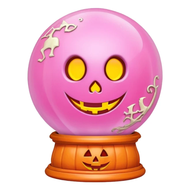 pastel pink orange halloween   globe sticker