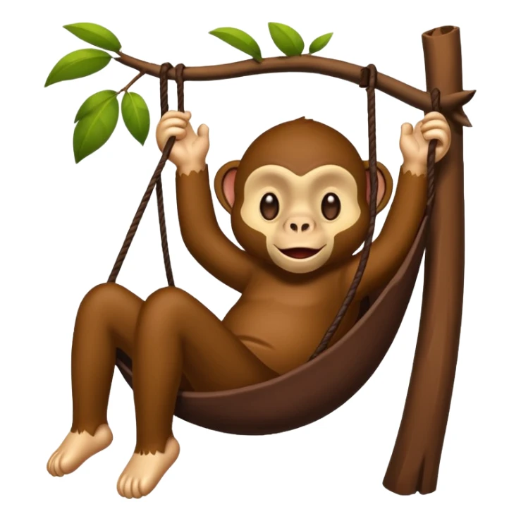 affe liegt im dschungel in einer hängematte, isst schokolade sticker