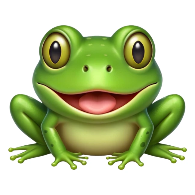 Green frog with its tongue sticking out and cross-eyed, silly expression sticker