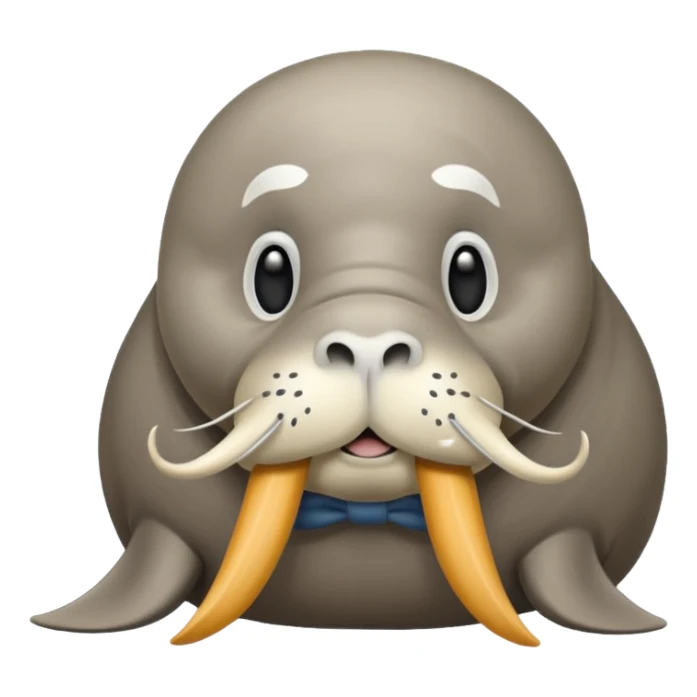 Cute walrus with whisker mustache sticker