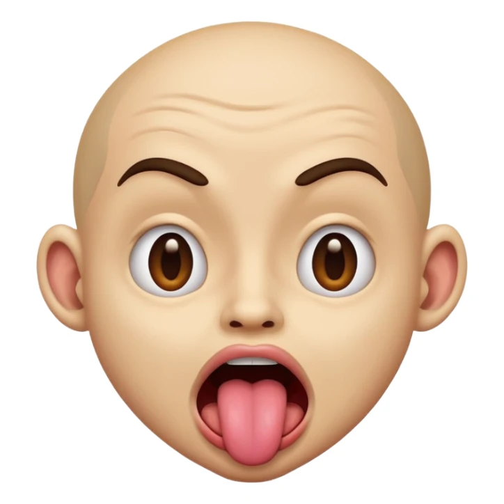 A shaking head emoji with tounge out looking crazy sticker