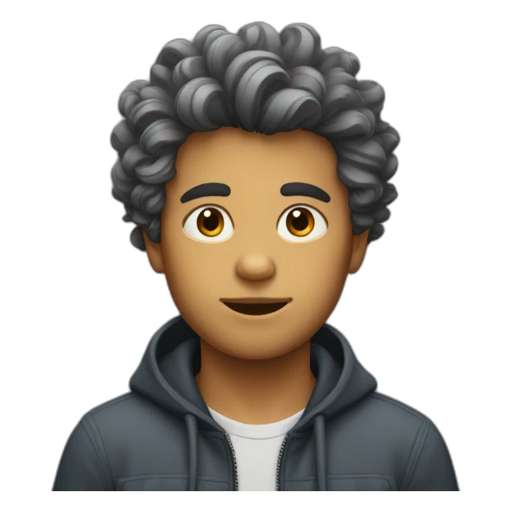 boy with a lot of hair sticker