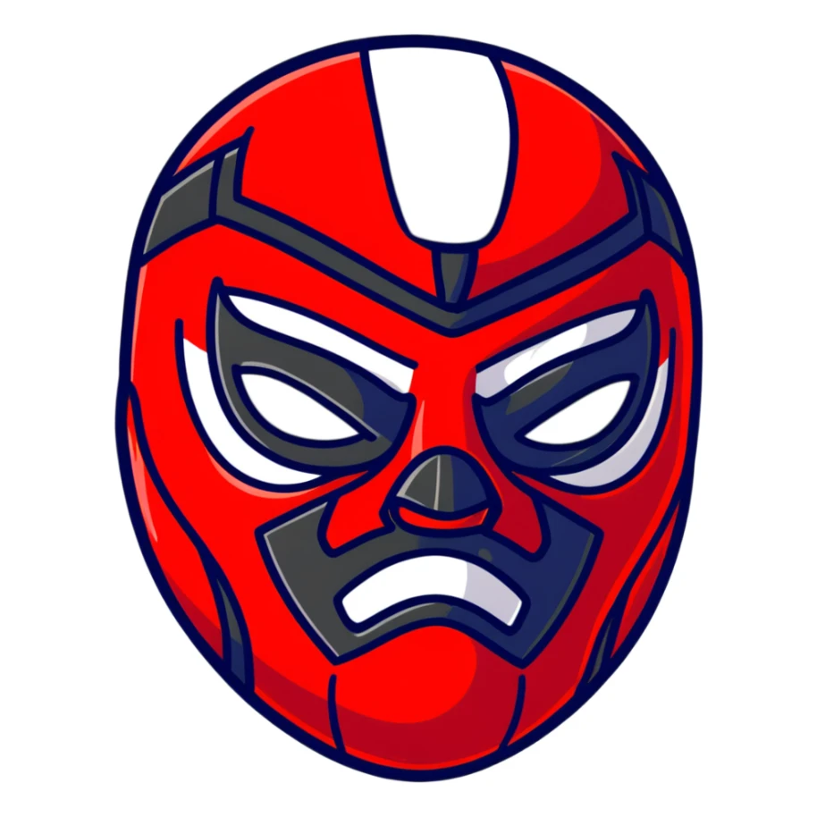 red and black luchador mask sticker