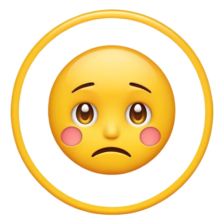 Circle yellow emoji with disappointed face sticker