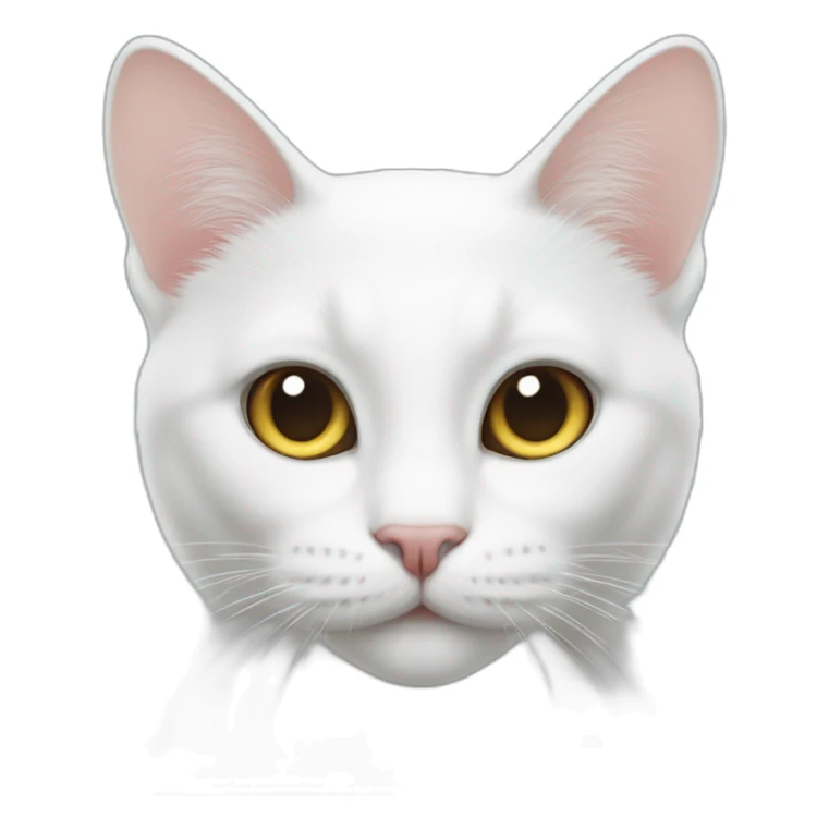 1 only white cat, and 1 only sticker