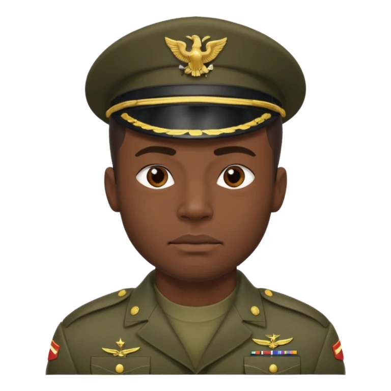 A black man squatting wearing army attire sticker