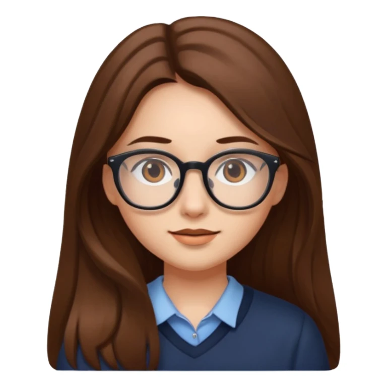 Girl with long hair wearing glasses  sticker