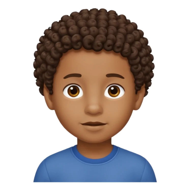 Black 6 year old boy with curly brown hair sticker