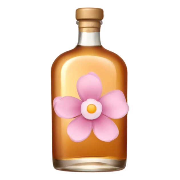 Whisky with pale pink flower sticker