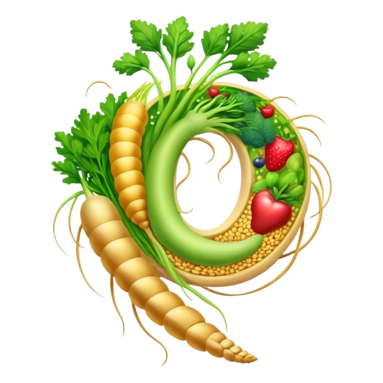 Golden wheat, green vegetables, colorful fruits, and tiny seeds surrounding a glowing digestive system. Light sparkles flow through the intestines, showing fiber's cleansing effect. All fiber-rich foods emit a soft glow as they contribute to digestive health. sticker