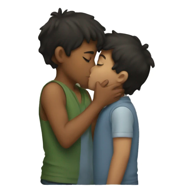 boys kissing  sticker