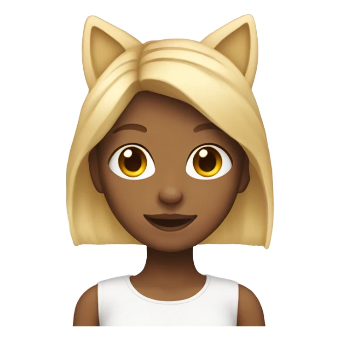 Blonde girl wearing cat ears  sticker