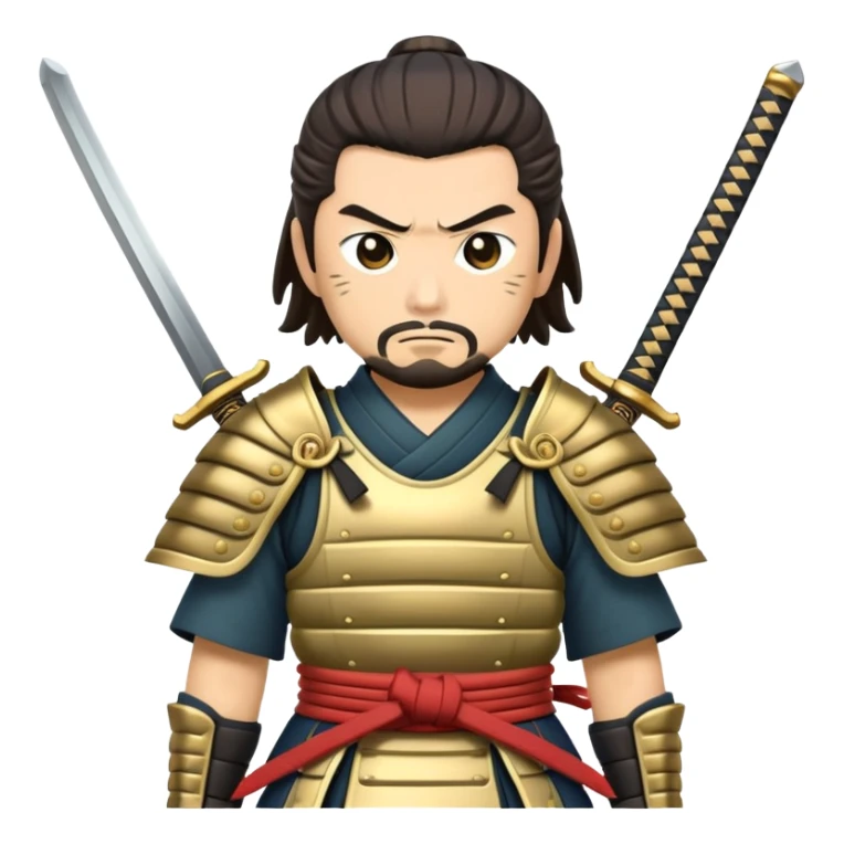 japanese samurai with two swords, traditional armor sticker