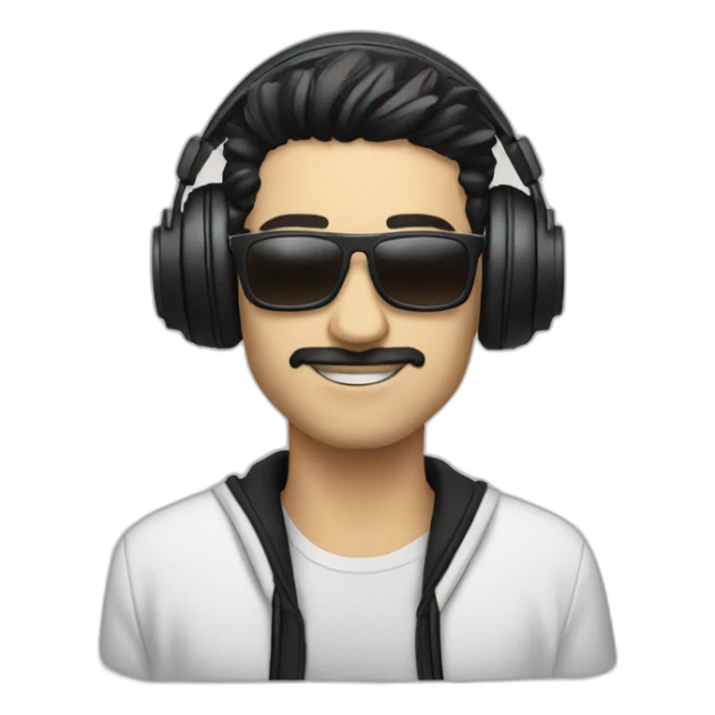 White John summit with black hair djing sticker