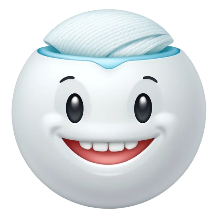 Ball of white dental floss sticker