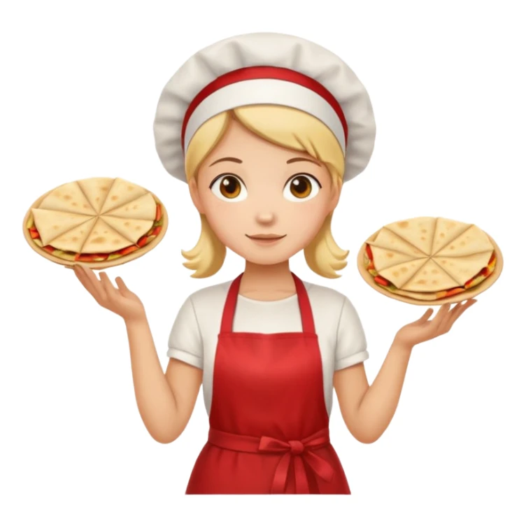 girl white t-shirt red apron with a piadina in her hands sticker