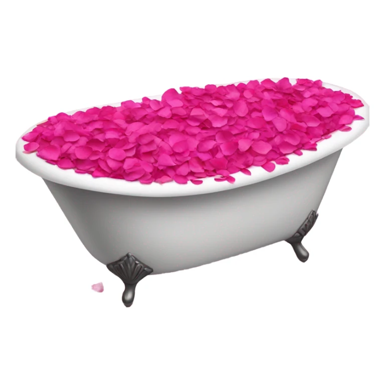 Bathtub filled with hot pink rose petals  sticker
