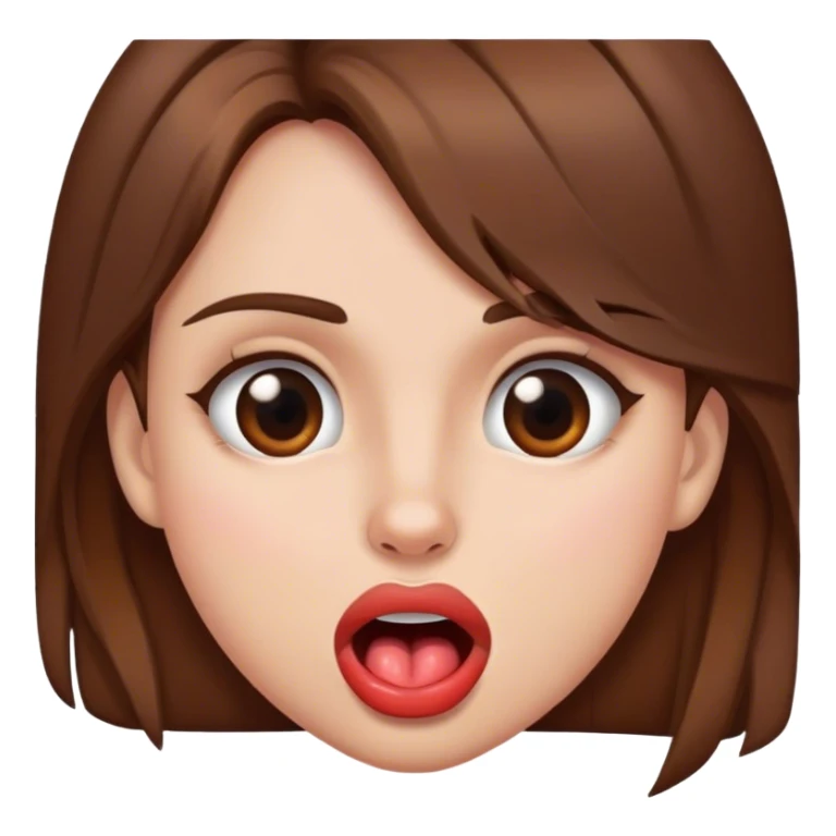Girl with brown hair biting lip sticker