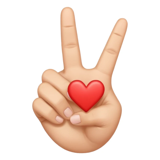 A version of the thumb and index heart (🫰), in which a heart is made with the thumb and middle finger. sticker