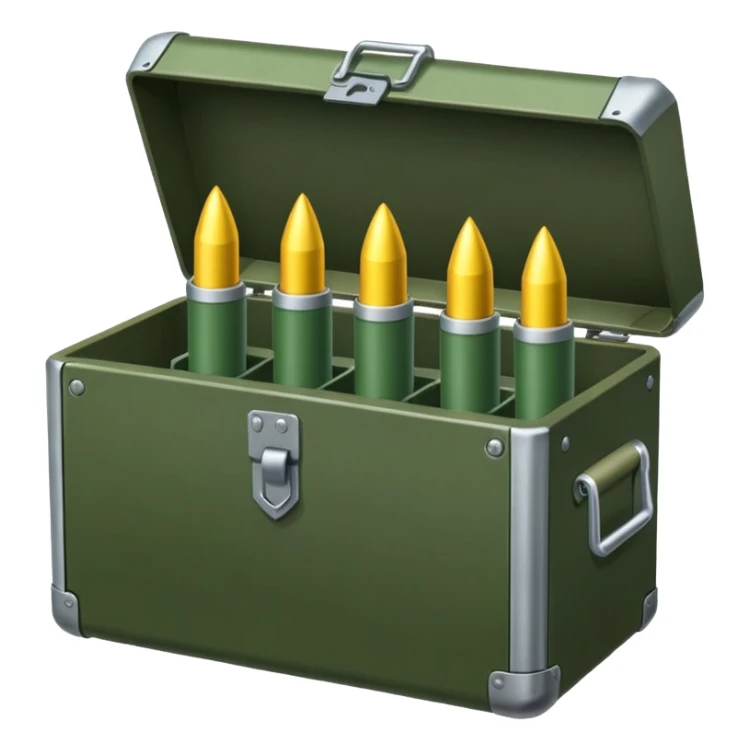 a military box filled with combat missiles sticker