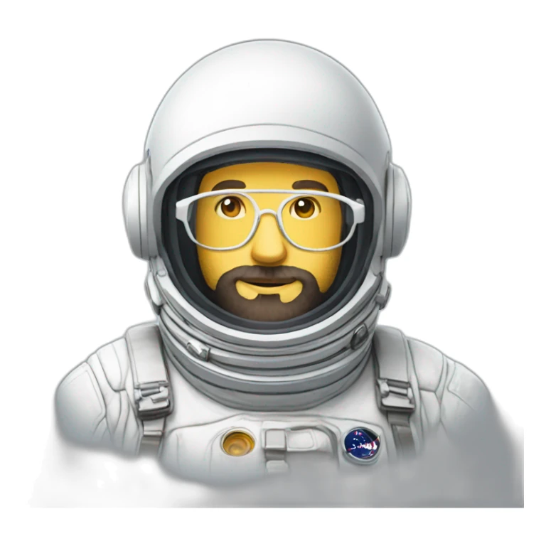 astronaut anime beard white-man glasses sticker