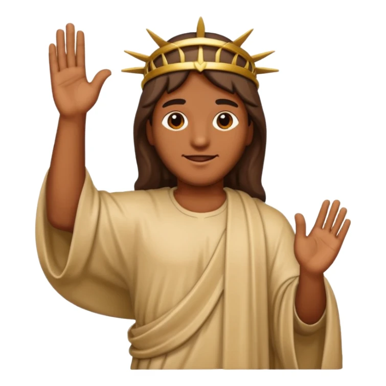 Cristo Redentor, classic emoji style, no background, representing Rio de Janeiro sticker