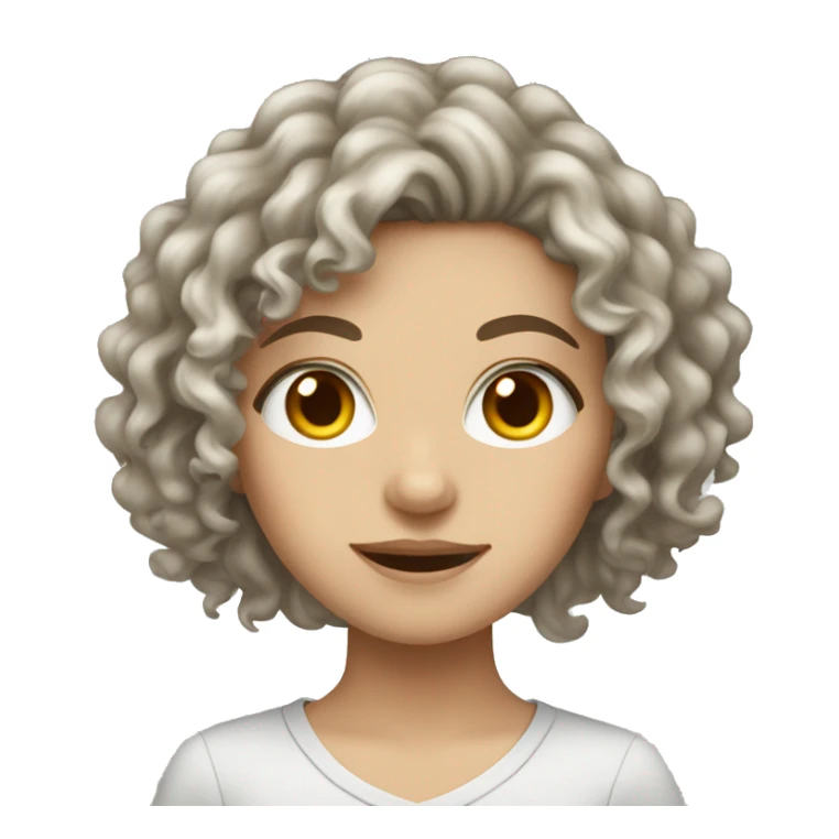 Long dark curly hair white girl  sticker
