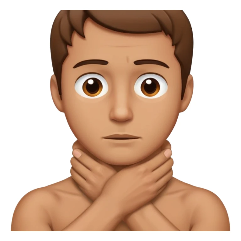 a guy with crossed hands on his neck pretending he is choking  sticker