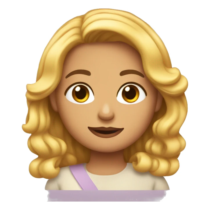 Un emojis de una chica rizada morenita con un lásito risado  sticker