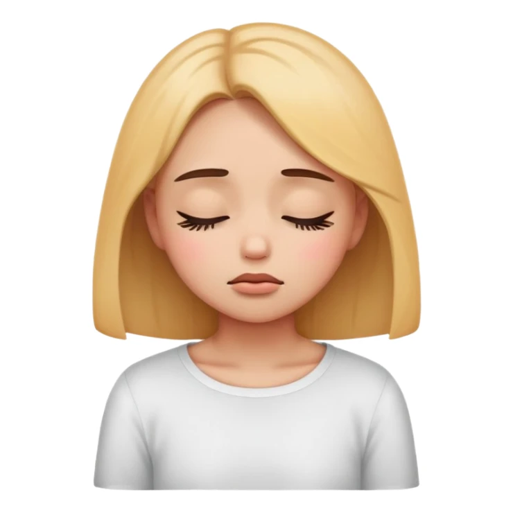 A cute emoji girl closing eyes and being sad cute  sticker