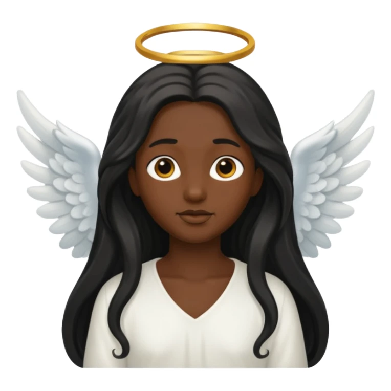 angel with black skin, long hair sticker