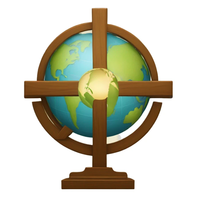 a cross with the globe in front, symbolizing, spreading the gospel sticker