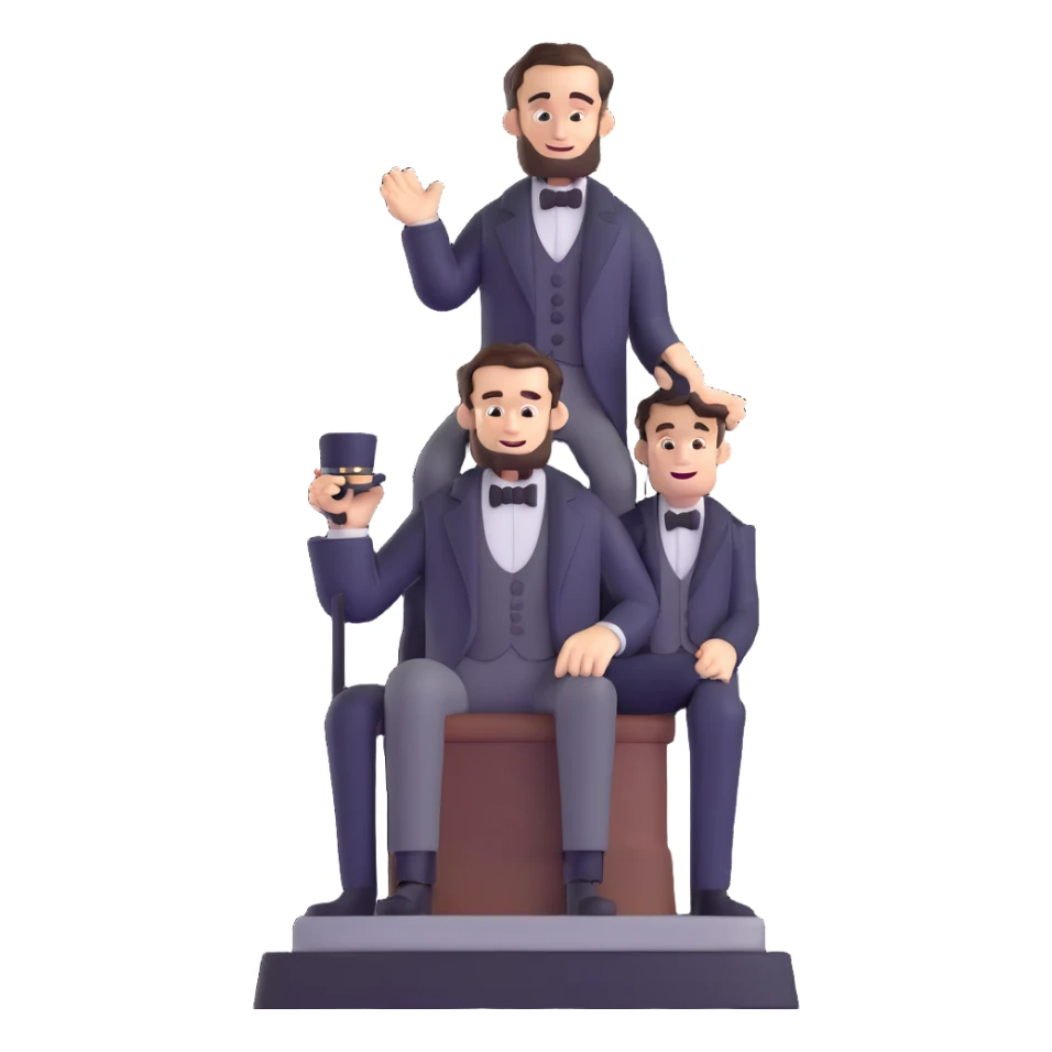 Stephen Douglas standing on Abraham Lincoln's shoulders sticker