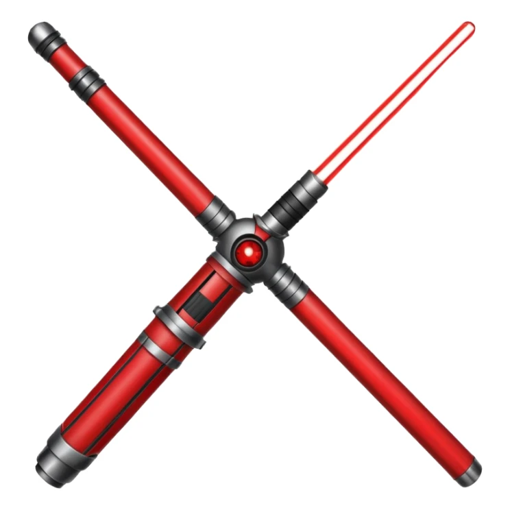 red light saber with detailed hilt sticker