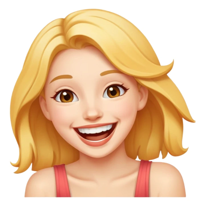 beautiful girl with joyful laugh sticker
