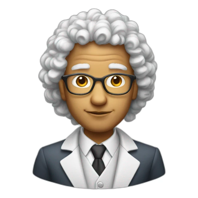 A professor of economic science with withe curly hair sticker