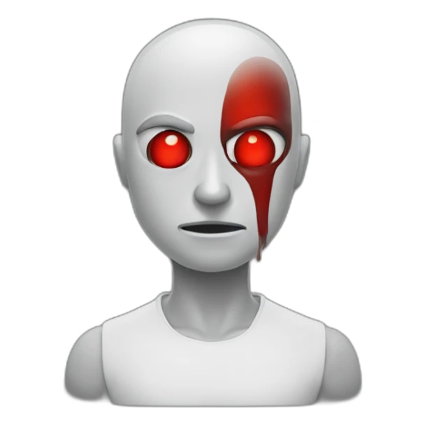 Zoned out with bloodshot eyes sticker