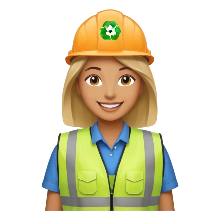 women, Waste Management, safety vest sticker