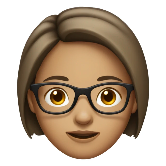girl with short brown hair wearing glasses sticker