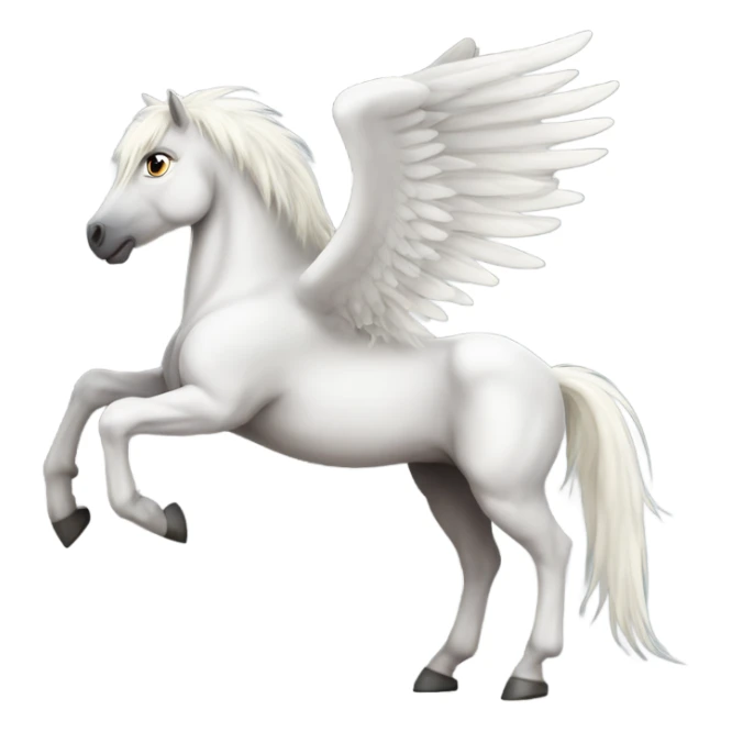a white strong muscle pegasus stallion with a very short mane sticker