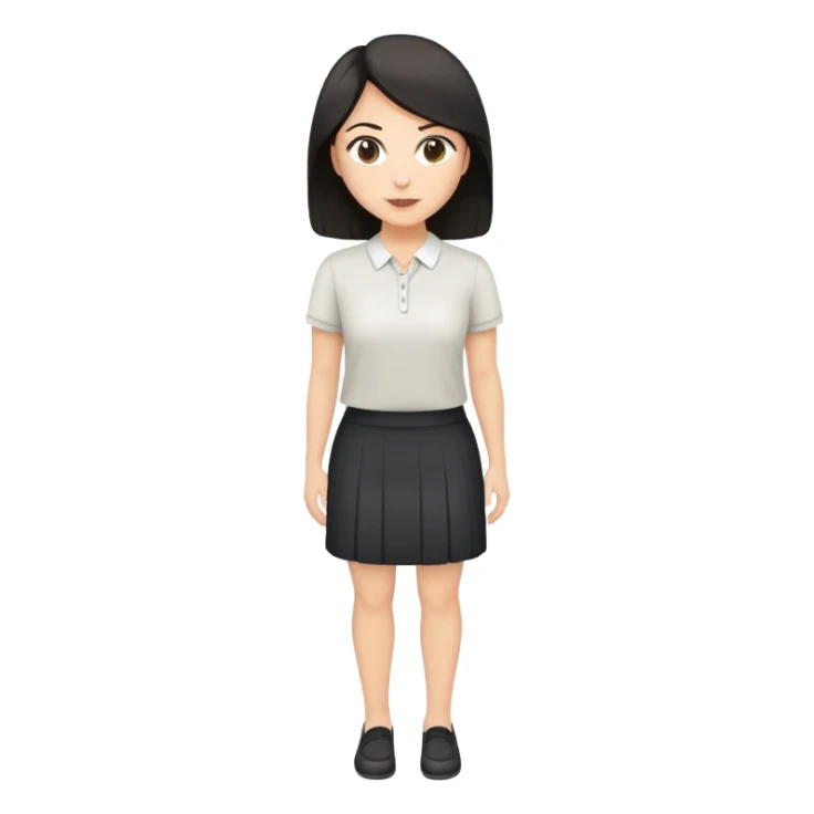Teacher without glasses, white, dark skort hair  sticker