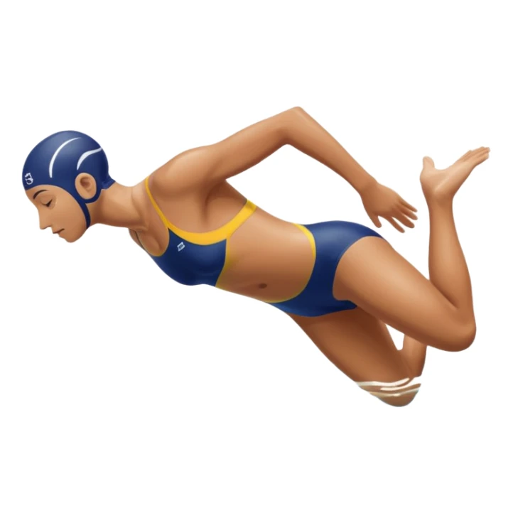 swimmer diving into a swimming pool, side profile view, smooth gradients, clean lines, realistic proportions. sticker
