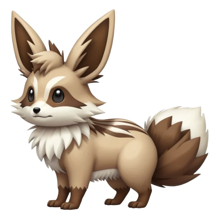 zigzagoon-Eevee-linoone-furret-Fakémon-hybrid-creature (full body)  sticker