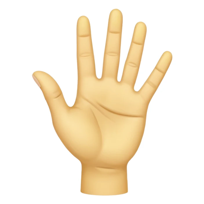 hand needs not be deformed.  NORMAL yellow hand holding up 4 fingers with thumb crossed on palm sticker