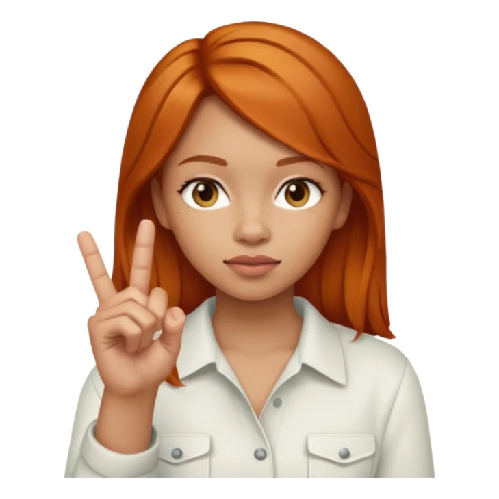 Lightskin girl with ginger hair holding up middle finger  sticker